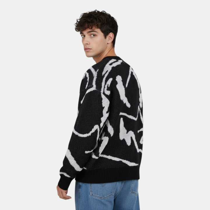 Men’s Abstract Pattern Knit Sweater