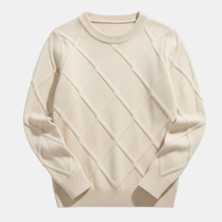 Men’s Crew Neck Textured Knit Sweater