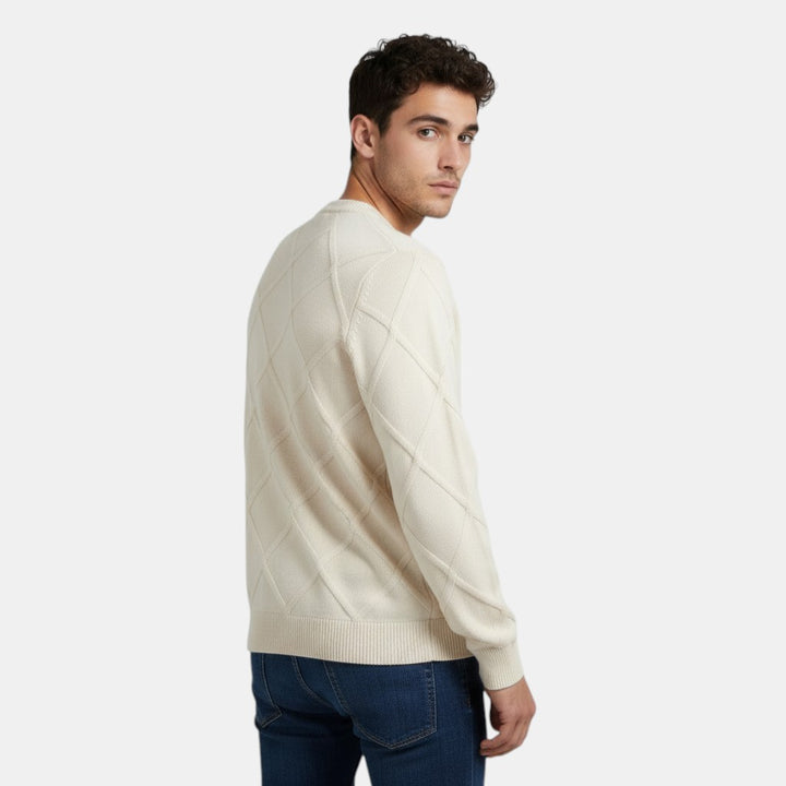 Men’s Crew Neck Textured Knit Sweater