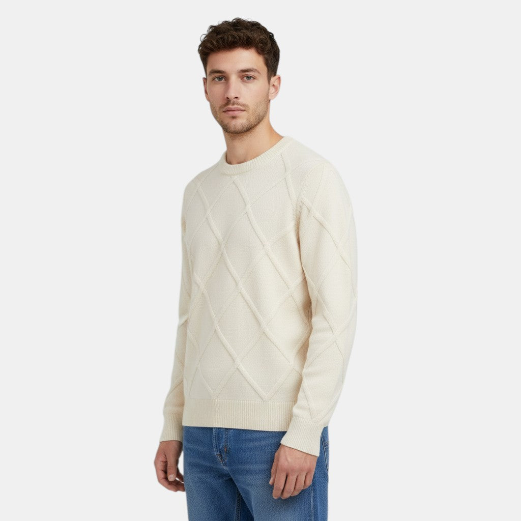 Men’s Crew Neck Textured Knit Sweater