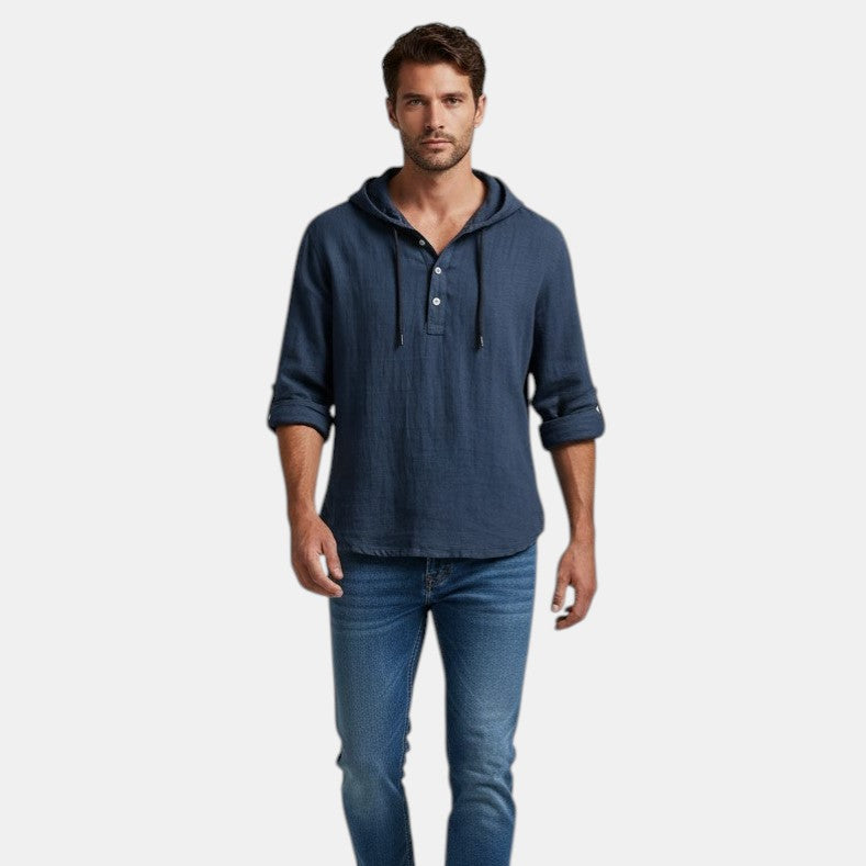Men’s Lightweight Cotton Hooded Shirt