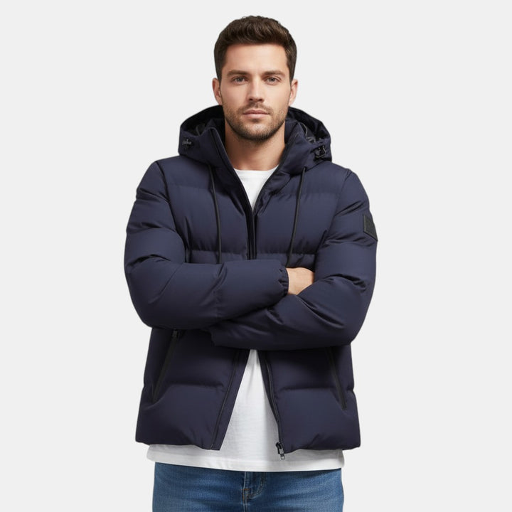 Men’s Waterproof Winter Coat with Adjustable Hood