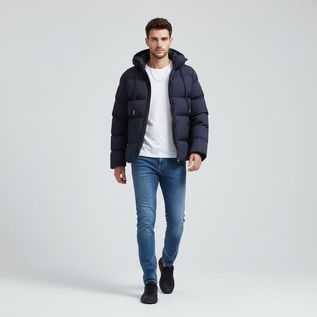 Men’s Waterproof Winter Coat with Adjustable Hood