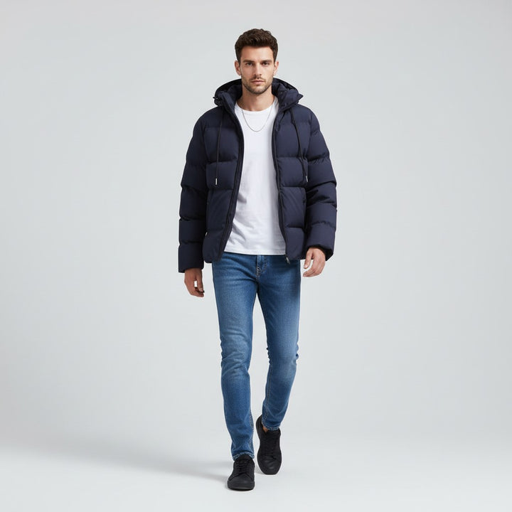 Men’s Waterproof Winter Coat with Adjustable Hood