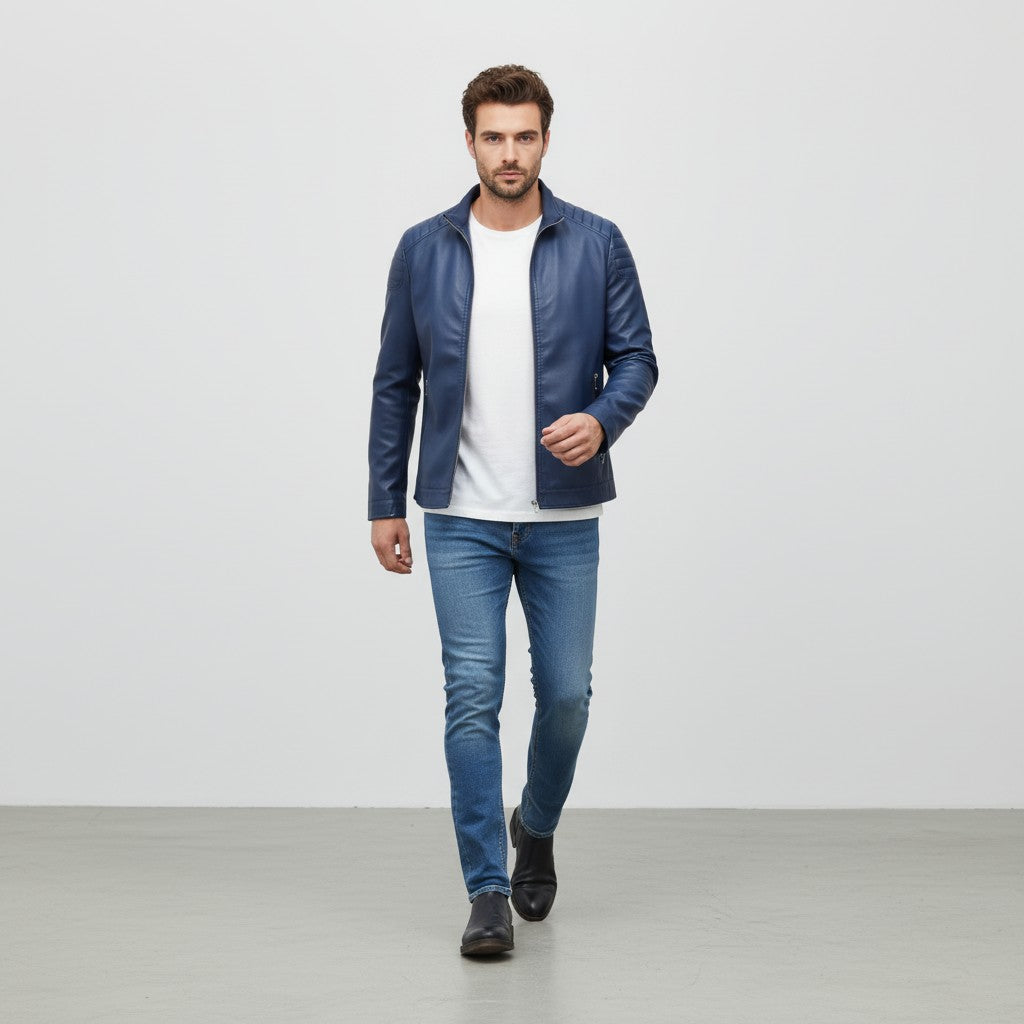 Men’s Genuine Leather Jacket Regular Fit